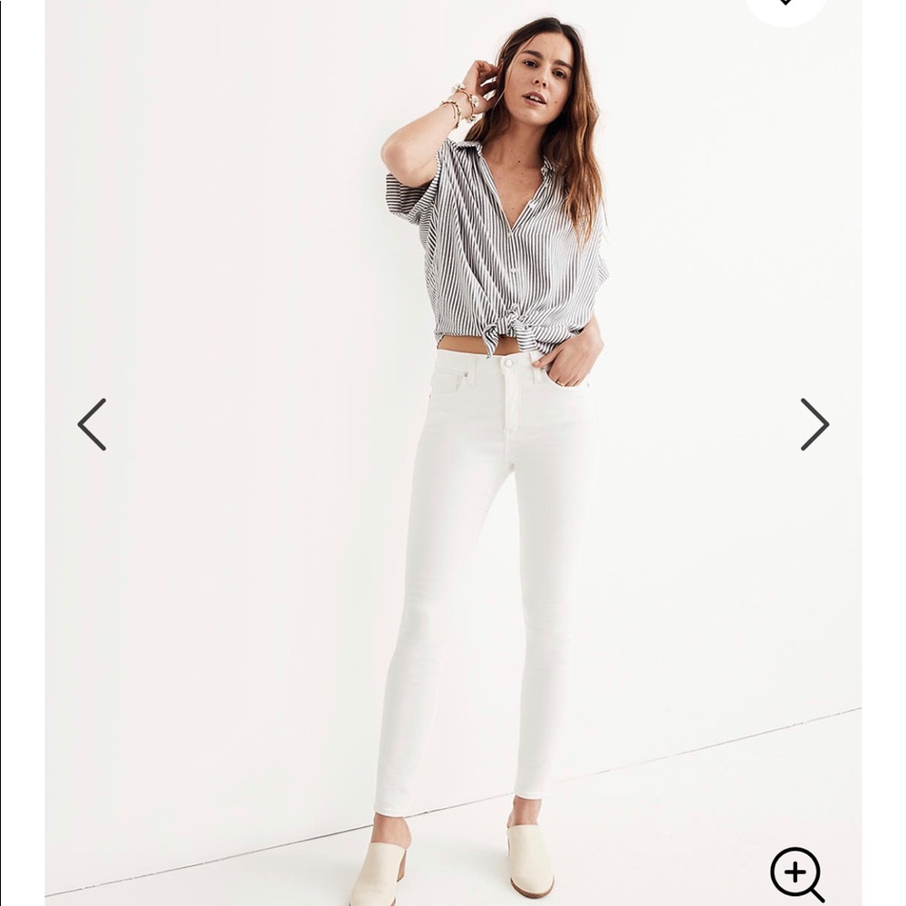 Madewell high rise skinny white jeans
